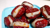 Chinese Dessert: Steamed Red Dates with Sticky Rice