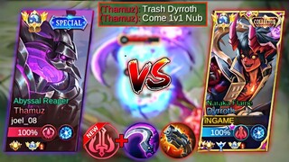 DYRROTH VS TOP GLOBAL PRO TRASHTALKER THAMUZ | HE CHALLENGE ME IN 1V1🔥WHO WIN? | NEW PERFECT BUILD!