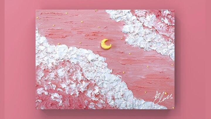 [Hướng dẫn vẽ tranh dầu màu Pastel] Bầu trời hồng cam