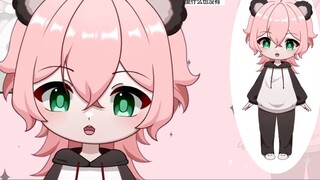 Selamat! 【Tampilan model Live2D】Panda merah muda yang lucu?!