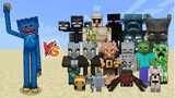 Huggy Wuggy (Poppy Playtime) vs All mobs in Minecraft