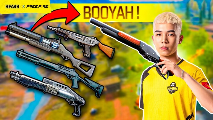 Chỉ Dùng Shotgun Lấy Top 1 - Quá Dễ Với Heavy | FREE FIRE