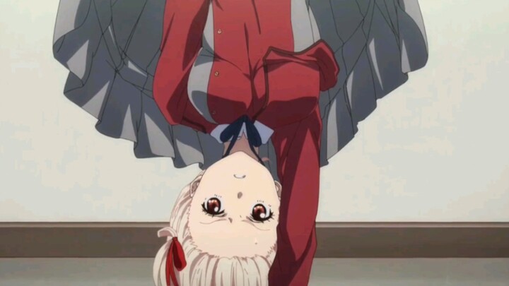 "Stupid Chitose, if you're wearing a skirt, don't stand upside down, or you'll be seen naked!"