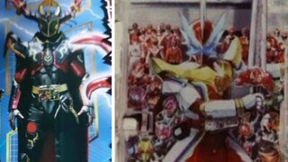 Perbandingan antara wujud Holy Blade Superhero Senki dan gambaran keseluruhan Kamen Rider Storious d