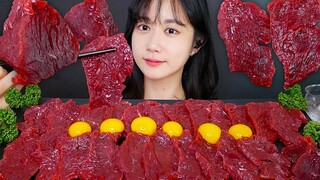 [ONHWA] 新鲜生牛肉 +鹌鹑蛋黄 咀嚼音! ❤️