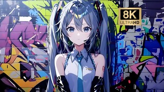 Berbagi wallpaper statis 8K "Hatsune Miku-Graffiti Wall".