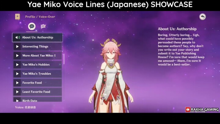 Genshin Impact - Yaemiko Japanese Voice SHOWCASE