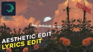 AESTHETIC LYRICS EDIT | TUTORIAL ON ALIGHT MOTION