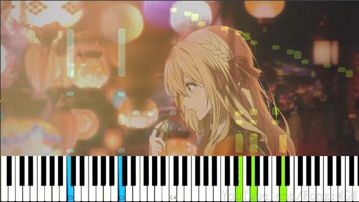 【FULL】[Violet Evergarden OP] "Sincerely" - TRUE (Synthesia Piano Tutorial)