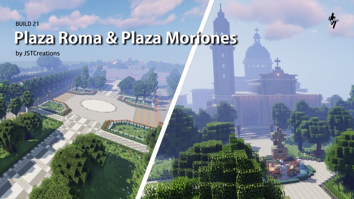 Plaza Moriones and Plaza Roma Intramuros in Minecraft Philippines (City of Manila) by JSTCreations