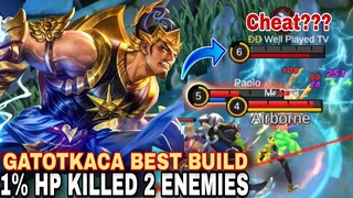 1% HP Killed 2 Enemies!! Gatotkaca Best Build 2022 ~ Well Played TV | MLBB