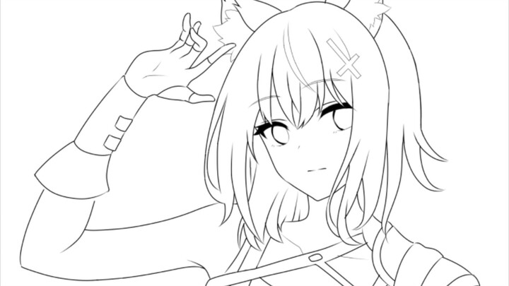 Shiroko Blue Archive Fanart (line art)