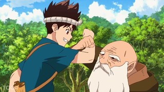 Chrome & Old man Chisaki Suprised Senku with thier Creation- Dr.stone