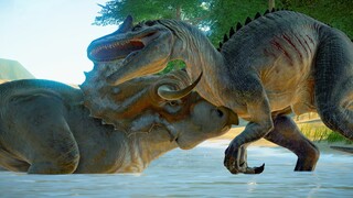 Allosaurus & Metriacanthosaurus Hunting In Beach Environment - Jurassic World Evolution