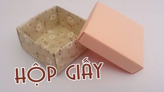 Cách làm hộp quà bằng giấy cực dễ - Cách Gấp Hộp Quà đơn giản Gấp giấy Origami - hộp bằng giấy a4