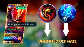 SABER UNLI ULTIMATE BUILD! YOU WON'T BELIEVE IT WILL WORKS 😱| TOP GLOBAL SABER GAMEPLAY