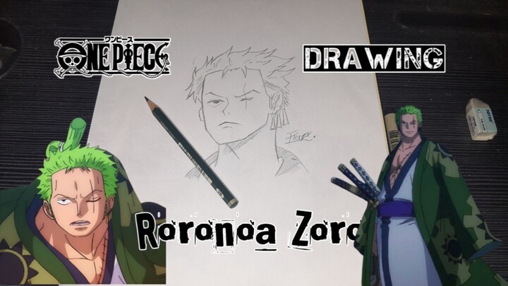 Menggambar si kepala lumut Roronoa Zora || One Piece