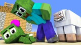 Monster Farm: DUCK vs BABY ZOMIE Sheep Shearing Challenge - Funny Animals - Minecraft Animation