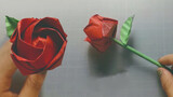 [Origami] Simple Version Of Sato Rose That Everyone Can Make