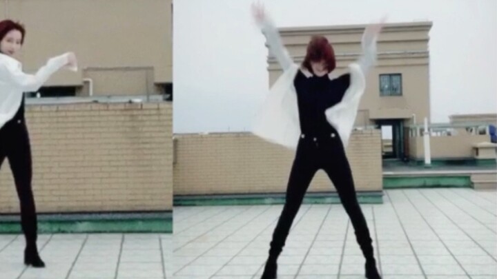 【LISA-ATTENTION cover dance】Strong wind on the rooftop makes the dance blurry