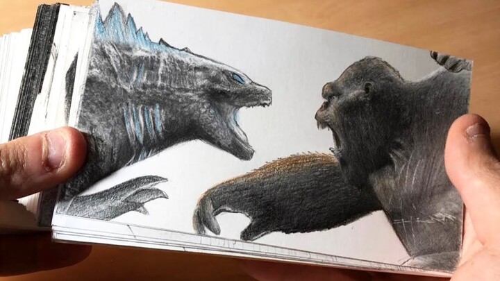 Making of a [Godzilla vs. King Kong] sketch animation book