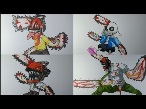 Drawing Chainsaw Man in different styles vẽ các kiểu Quỷ Cưa