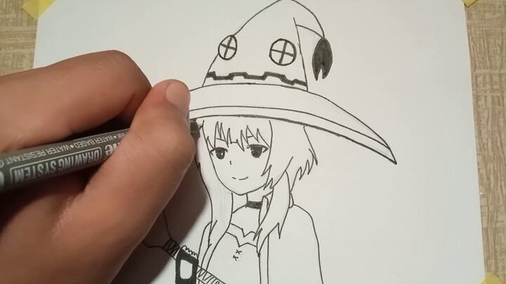 Drawing Megumin - Konosuba (Anime Drawing) by OSTANIMEID