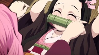 "Nezuko seems to like the Love Pillar very much!"