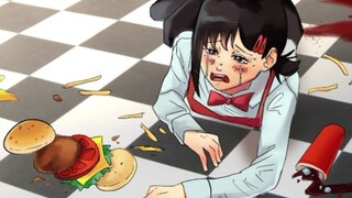 [Manusia Gergaji] Xiao Honghong bekerja paruh waktu di toko burger (animasi kipas .)