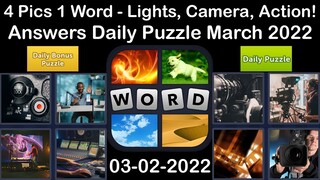 4 Pics 1 Word - Lights, Camera, Action! - 02 March 2022 - Answer Daily Puzzle + Bonus Puzzle