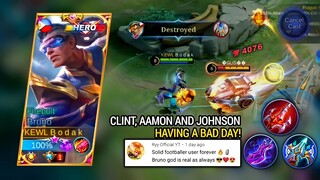 Clint Aamon and Johnson having a bad day | BRUNO BEST BUILD AND EMBLEM MLBB