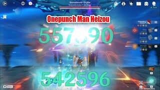 Heizou 560k Punch to Raiden Shogun - Oneshot Combo Dvalin with Flying Kick
