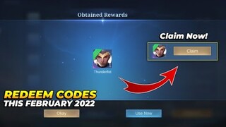 ML NEW REDEEM CODES THIS MONTH FEBRUARY 2022 | CHOU THUNDER FIST - MLBB