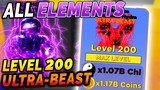 Unlocking ALL Elements & Ultra Beast Pets Tier 200 - Roblox Ninja Legends