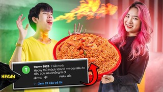 Thử Thách Làm Theo Bình Luận Fan: Tô Mỳ Siêu To Khổng Lồ Cay 7 Cấp Độ !!! | HEAVY