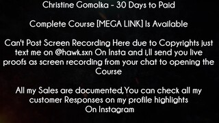 Christine Gomolka Course 30 Days to Paid download