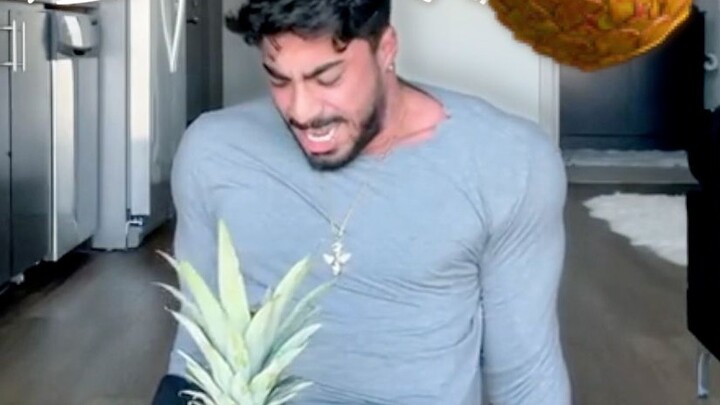 Panting daddy pinches pineapple