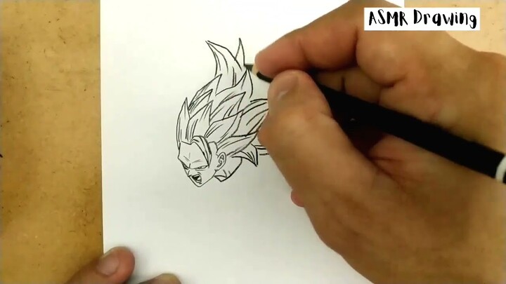 ASMR DRAWING son goku from manga dragon ball z and dragonball ...