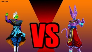 God of destroyer Beerus Vs Zamasu Full fight (JemzInGame) | Legend fighter