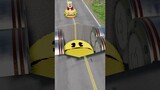 Skibidi Toilet Weird Cars Driving on 4 Bollard Bridge Not to Fall into Pac-Man | BeamNG.Drive