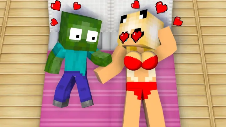 Monster School : BABY ZOMBIE AND GIRL LOVE STORY - Funny Minecraft Animation