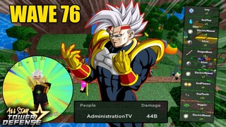 Level 100 Baby Vegeta in Material (ORBS) Farming (wave 76) | All Star Tower Defense Roblox