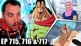 Senior Pinks Backstory | One Piece REACTION Episode 715, 716 & 717