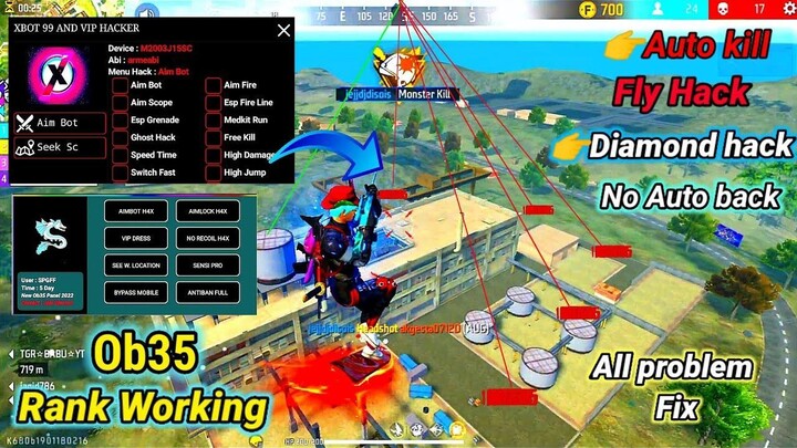 Free Fire Max Mod Menu Hack Ob35 Update Today,100% Rank+Fly+Vbadge, Free Fire Headshot Hack 2022