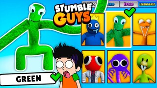 SOY GREEN DE RAINBOW FRIENDS EN STUMBLE GUYS🟢🌈DESBLOQUEO LA SKIN DE GREEN EN STUMBLE GUYS JONDRES GC