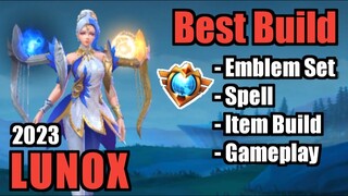 LUNOX BEST BUILD 2023 | TOP 1 GLOBAL LUNOX BUILD | LUNOX - MOBILE LEGENDS | MLBB