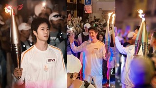 Wang Yibo Shines Brightly at the Olympic Torch Relay Opening Ceremony in Paris Today#wangyibo王一博