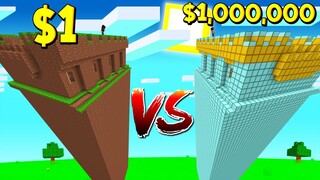 ถ้าเกิด!? ปราสาทดิน คนจน 1 เหรียญ VS ปราสาทเพชร คนรวย $1,000,000 เหรียญ - Minecraft พากย์ไทย