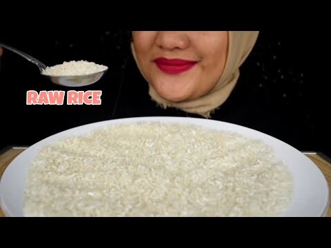 ASMR RAW RICE EATING | RAW RICE LARISST MIX LAHAP |MAKAN BERAS MENTAH PAKE CENTONG || ASMR INDONESIA