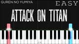 Attack On Titan - Opening 1 - (Guren-No-Yumiya 進撃の巨人) | EASY Piano Tutorial